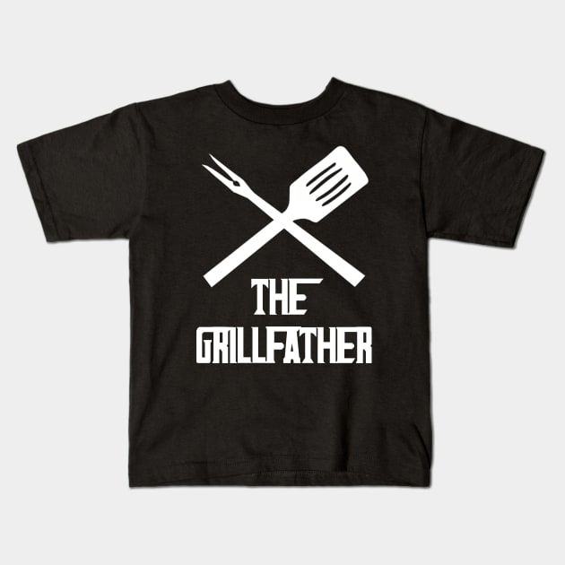 the grillfather (funny apron for dads / fathers) version 2 Kids T-Shirt by acatalepsys 